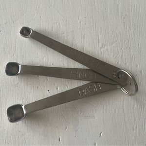 Set of 3 Measuring Spoons Smidgen Pinch Dash Stainless Steel Nesting New Cook